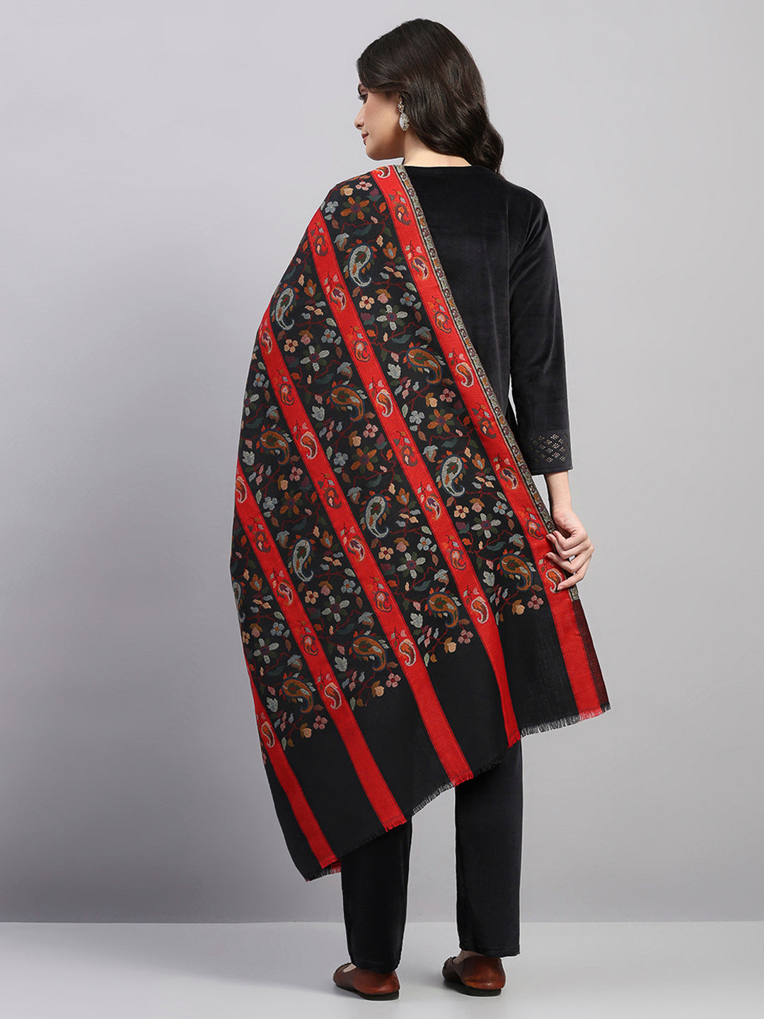 Women Multicolor Printed Wool Blend Shawl
