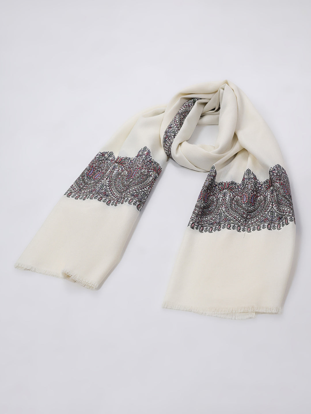 Women Multicolor Self Design Wool Blend Shawl