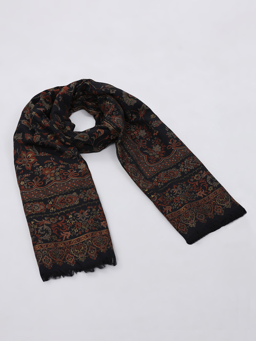 Women Multicolor Self Design Wool Blend Shawl