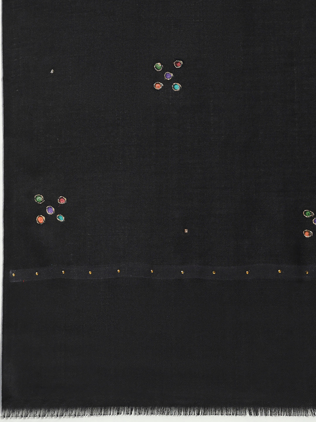 Women Black Printed Wool Blend Shawl