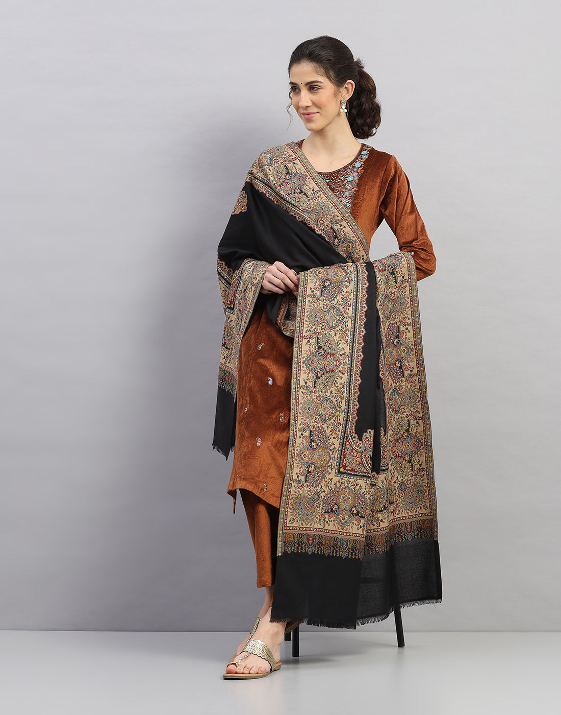 Women Multicolor Self Design   Shawl