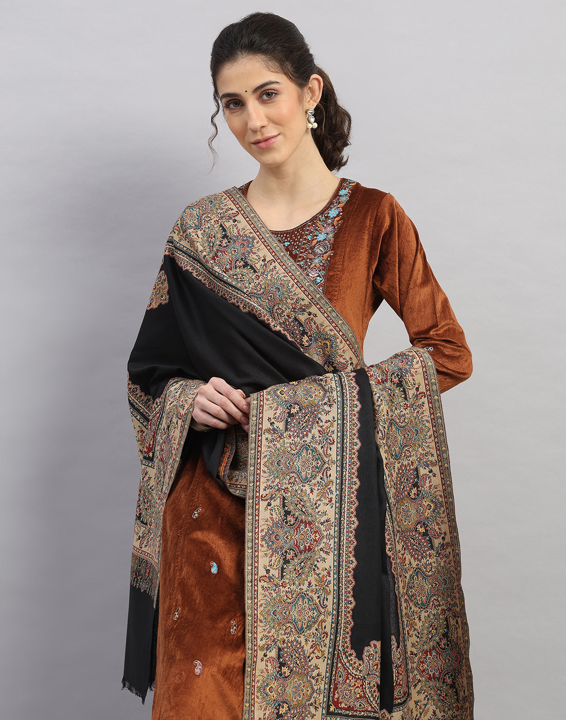Women Multicolor Self Design   Shawl