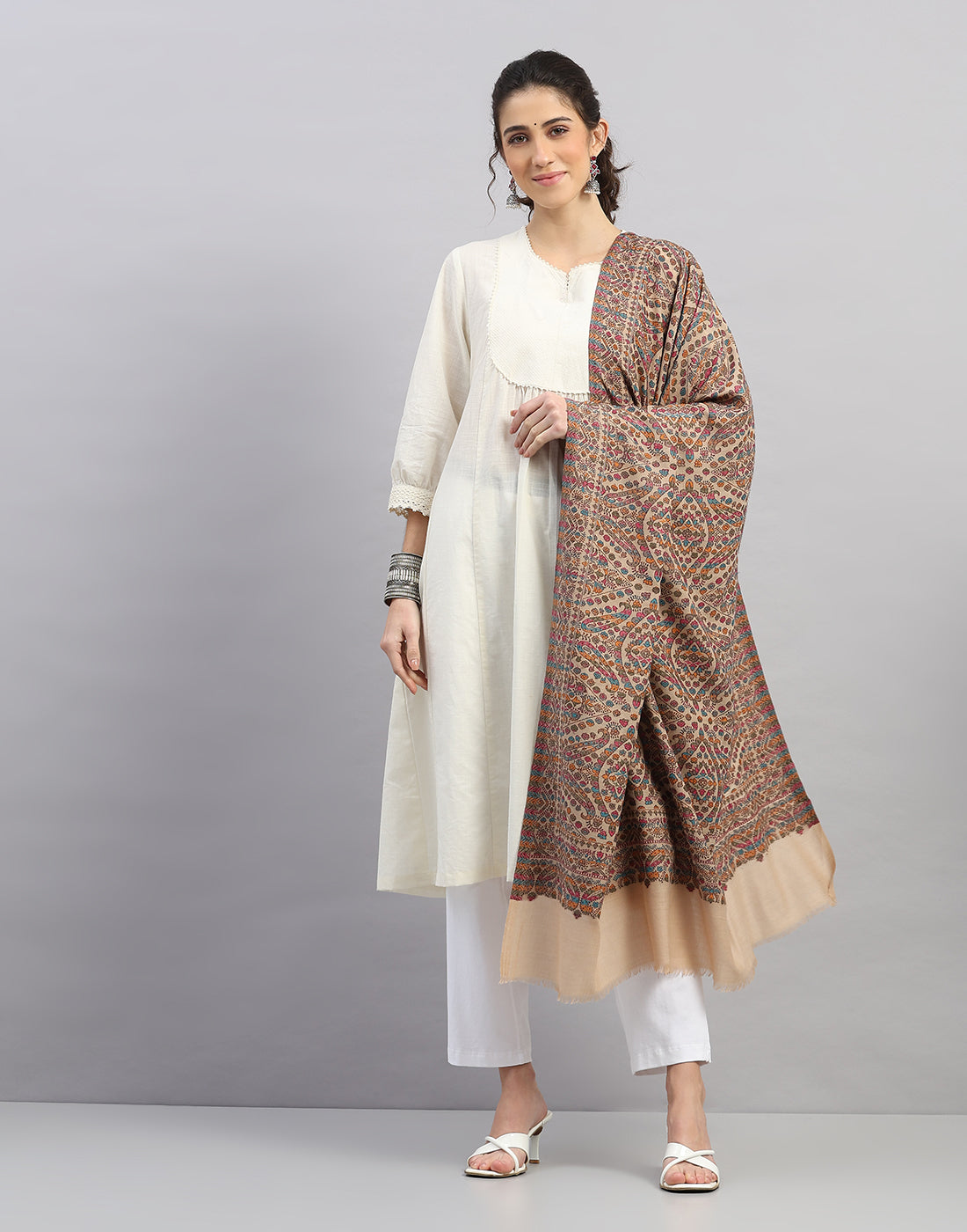 Women Multicolor Self Design   Shawl