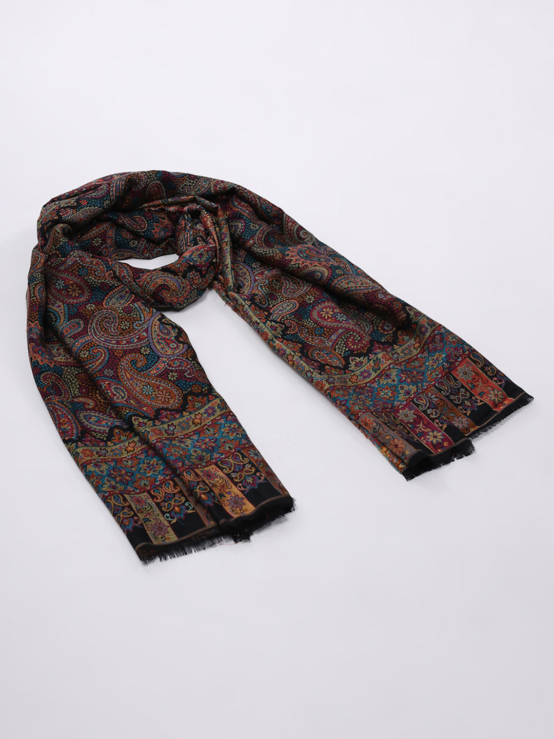 Women Brown Printed Wool Blend Shawl