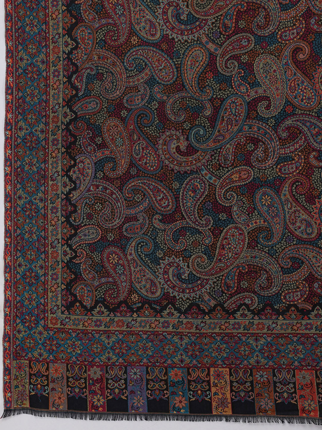 Women Brown Printed Wool Blend Shawl