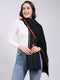 Women Black Solid Wool Blend Shawl