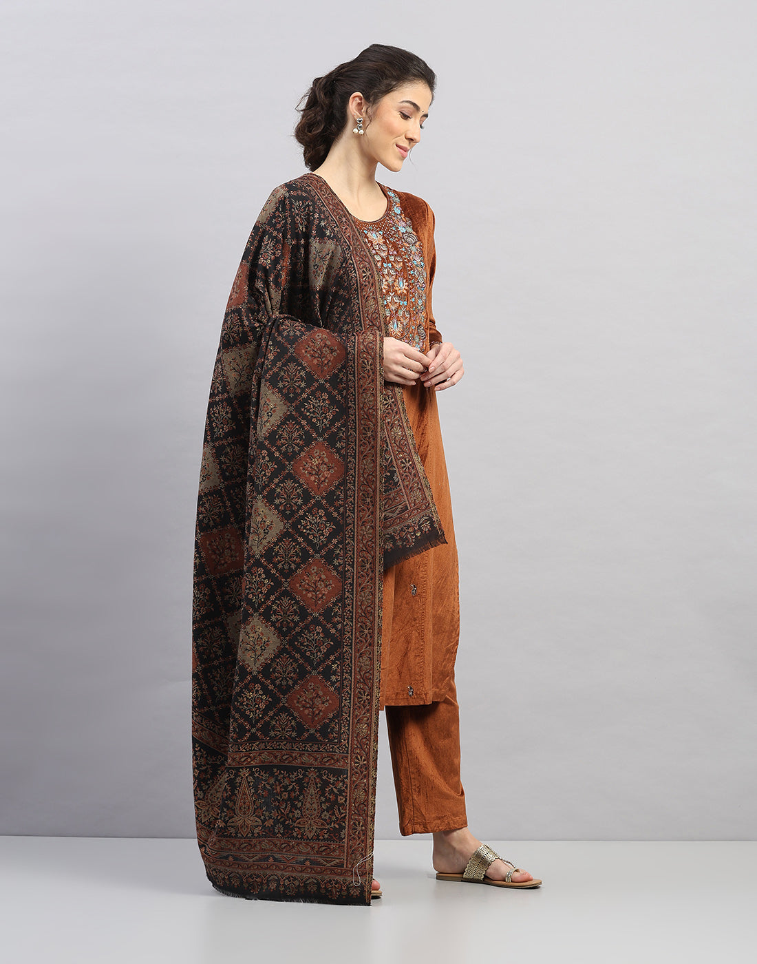 Women Multicolor Self Design   Shawl