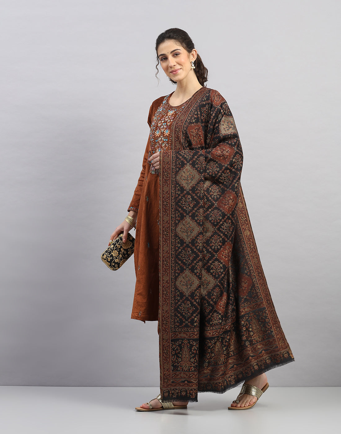 Women Multicolor Self Design   Shawl