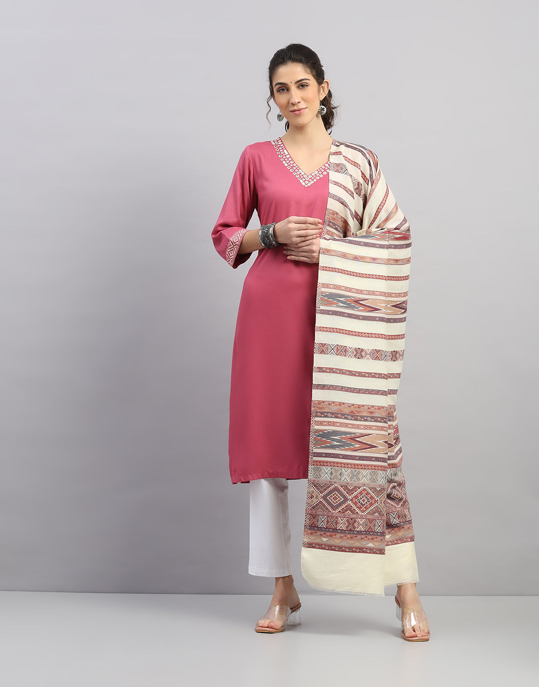 Women Multicolor Self Design   Shawl