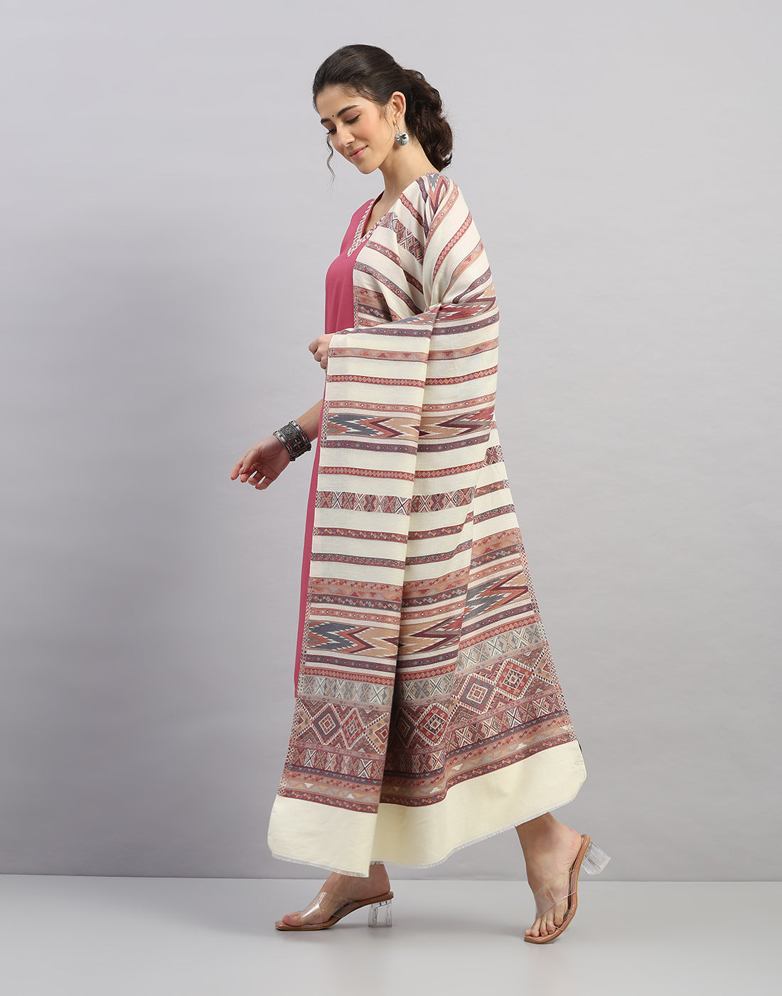 Women Multicolor Self Design   Shawl