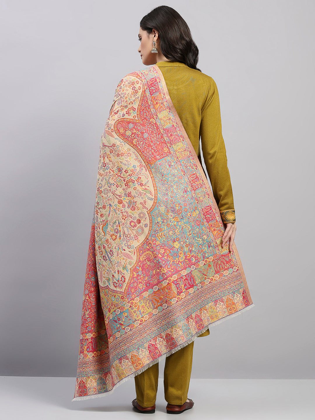 Women Multicolor Printed Wool Blend Shawl