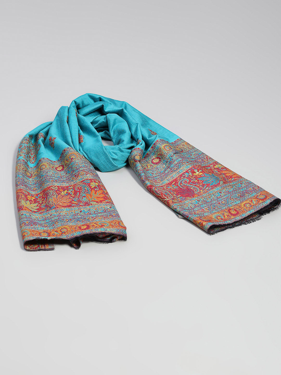 Women Multicolor Printed Wool Blend Shawl