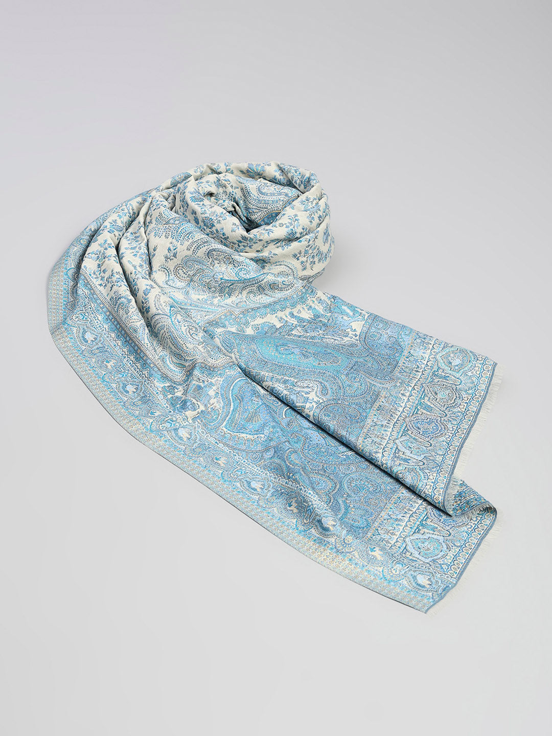 Women Multicolor Printed Wool Blend Shawl