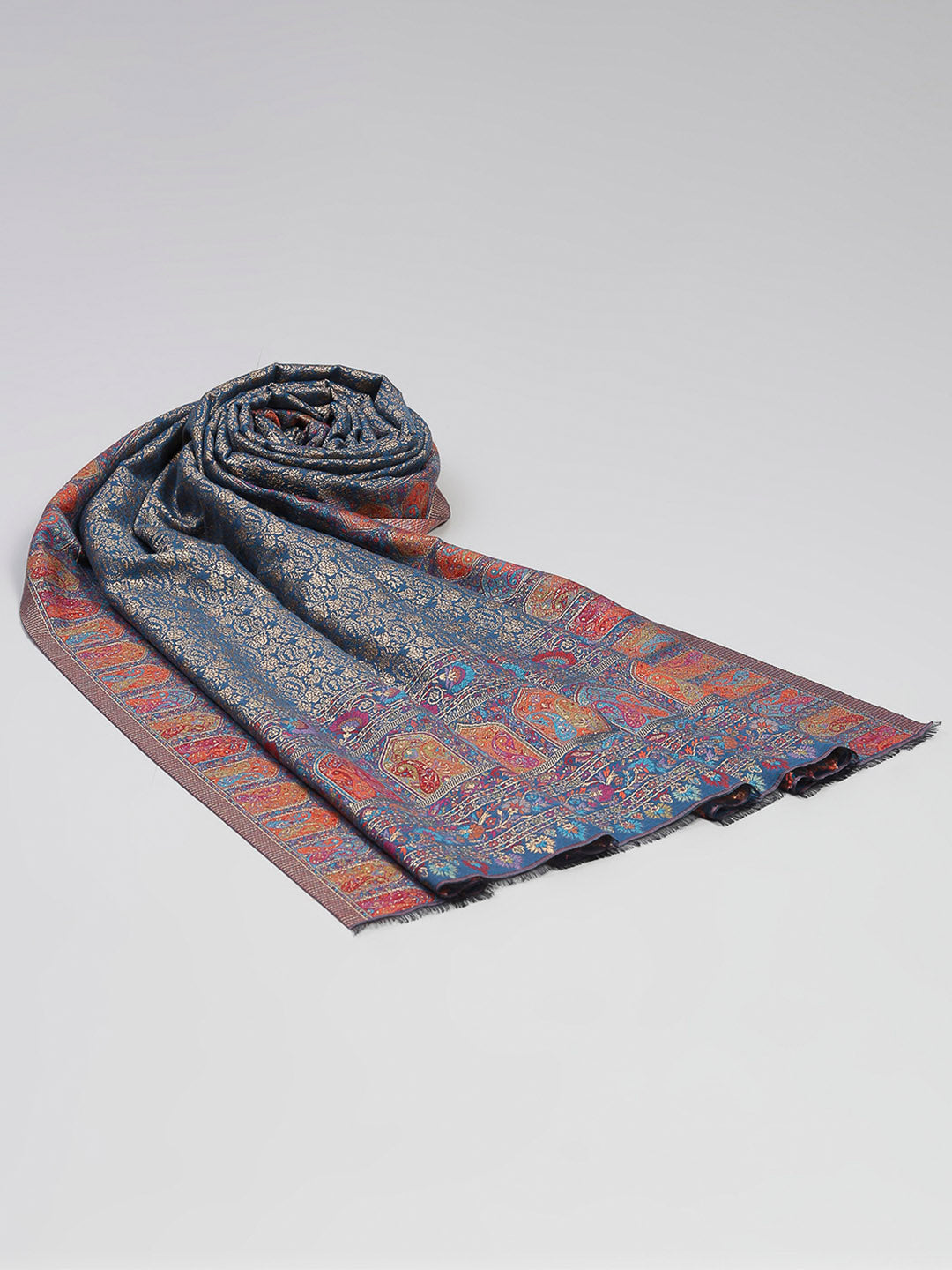 Women Multicolor Printed Wool Blend Shawl