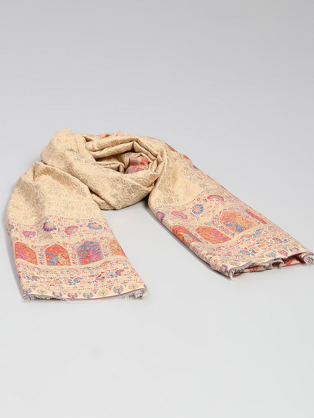 Women Multicolor Printed Wool Blend Shawl