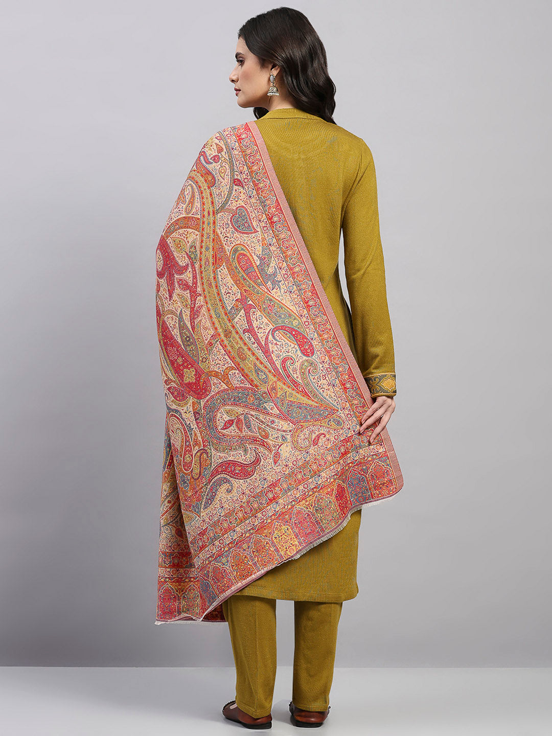 Women Multicolor Printed Wool Blend Shawl