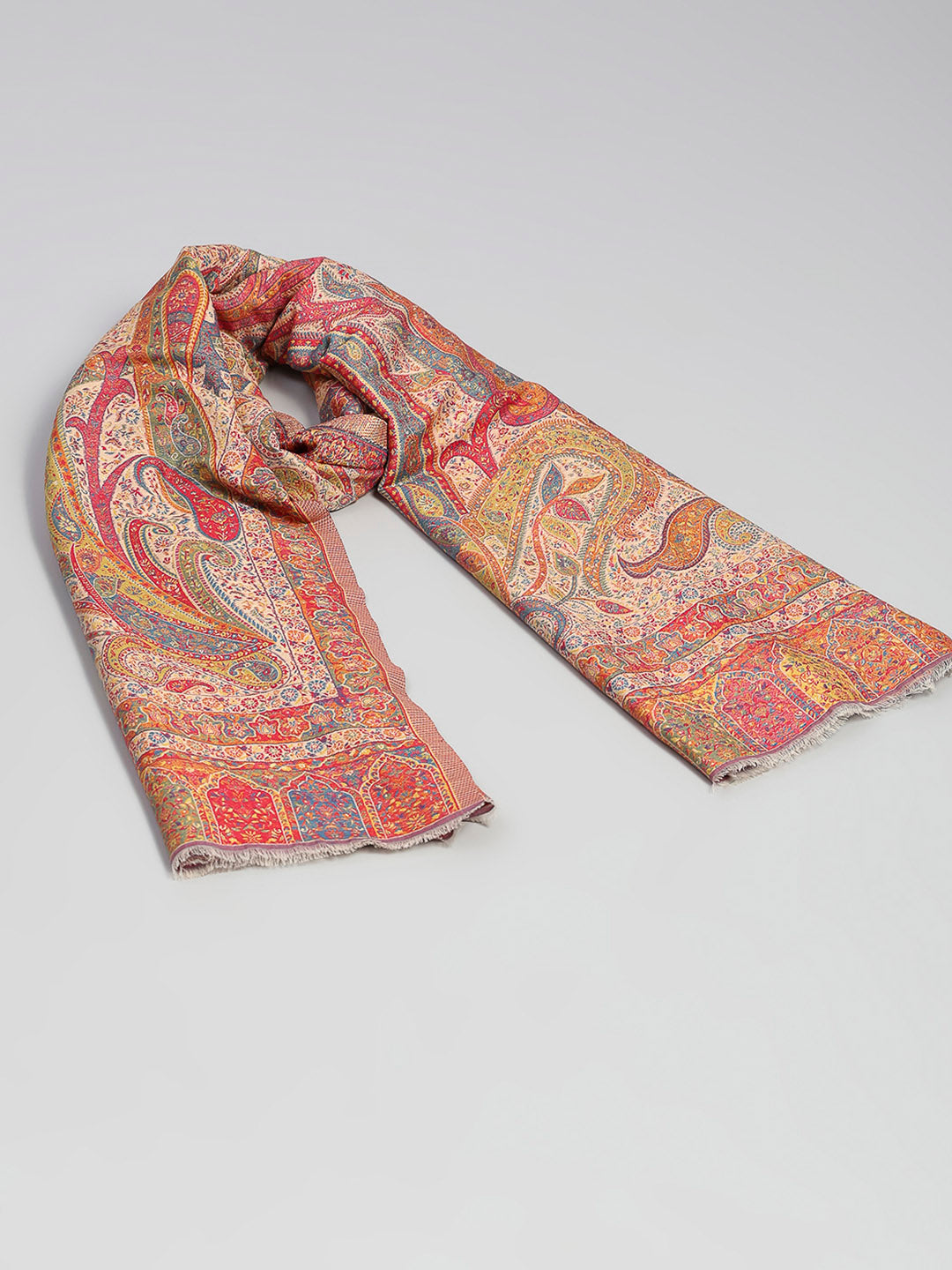 Women Multicolor Printed Wool Blend Shawl