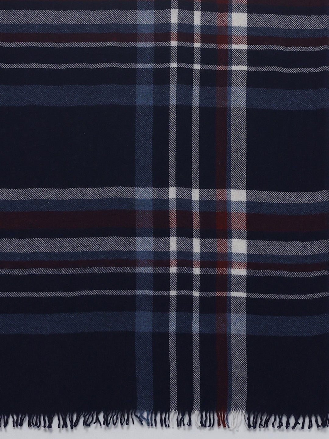 Women Navy Blue Solid Wool Blend Stole