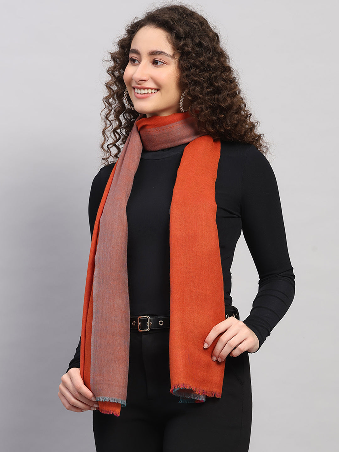 Women Multicolor Self Design Wool Stole