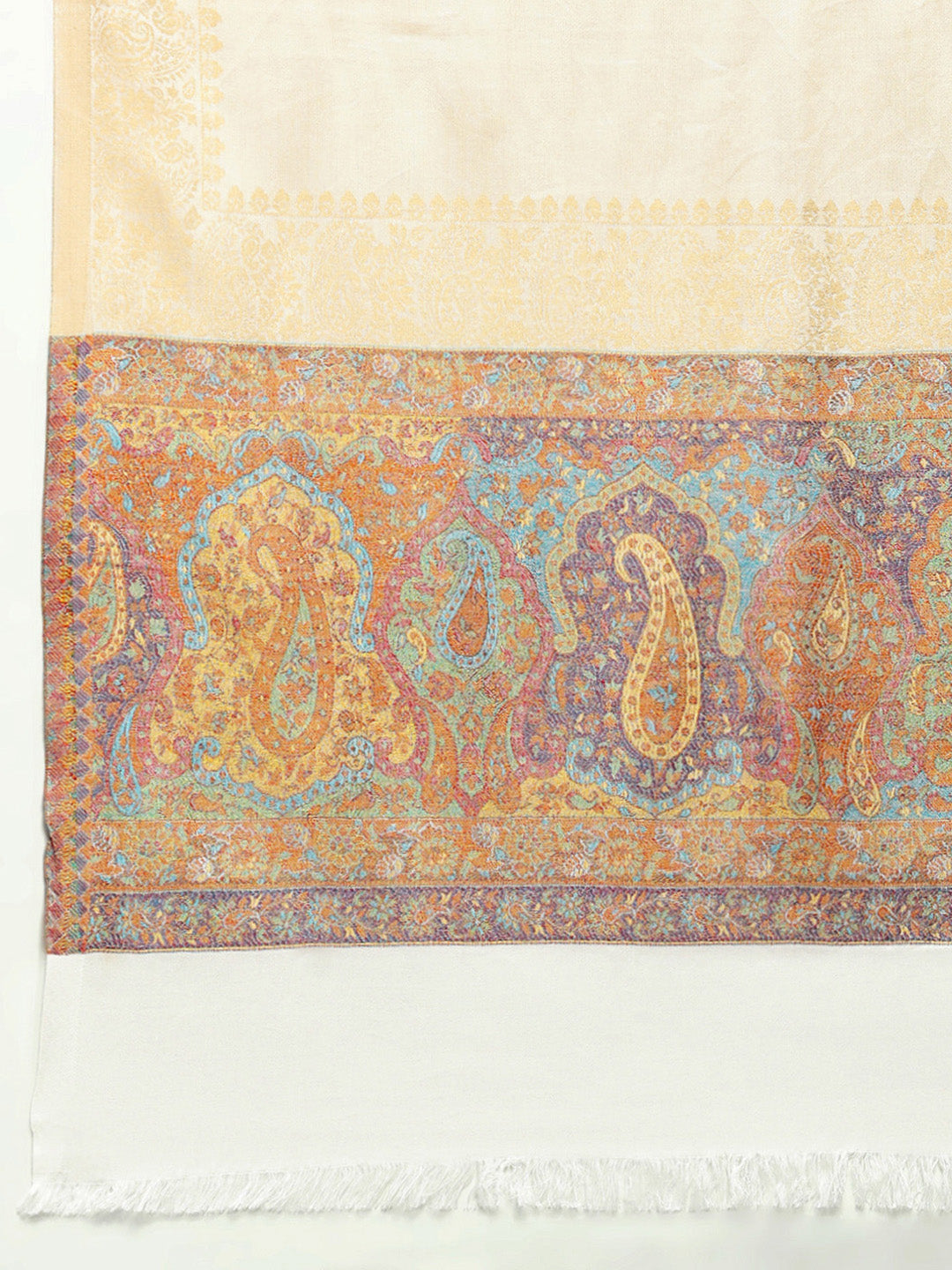 Women Multicolor Self Design Wool Stole