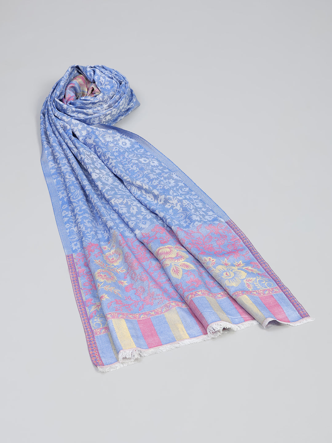 Women Multicolor Self Design Wool Stole