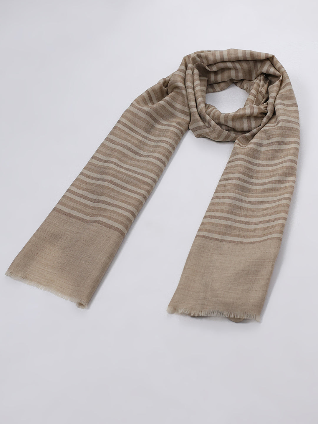 Women Beige Solid Wool Blend Stole