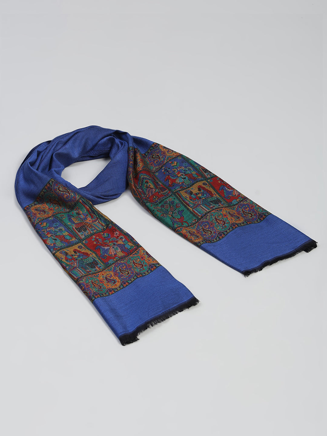 Women Multicolor Self Design Wool Stole