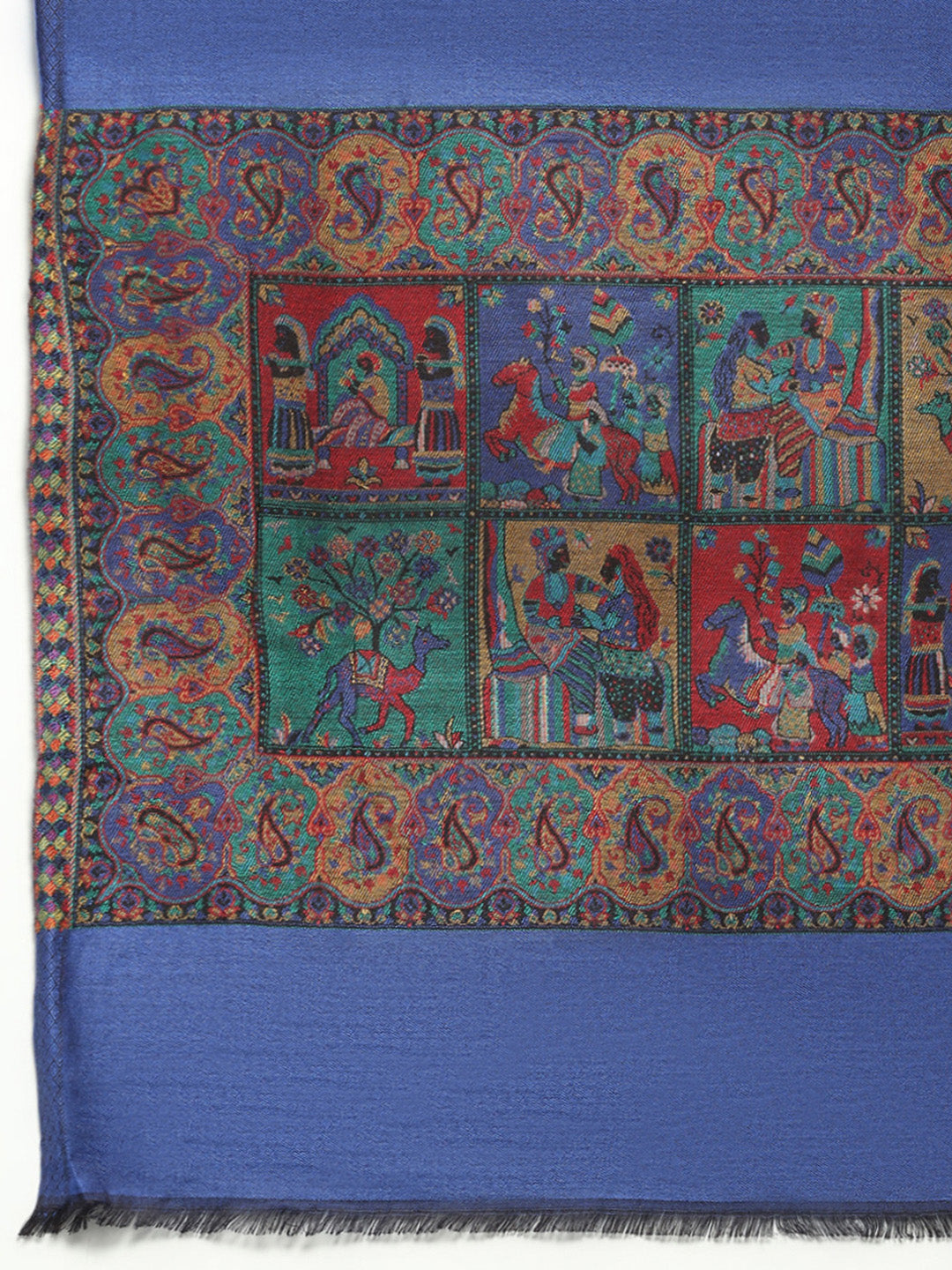 Women Multicolor Self Design Wool Stole