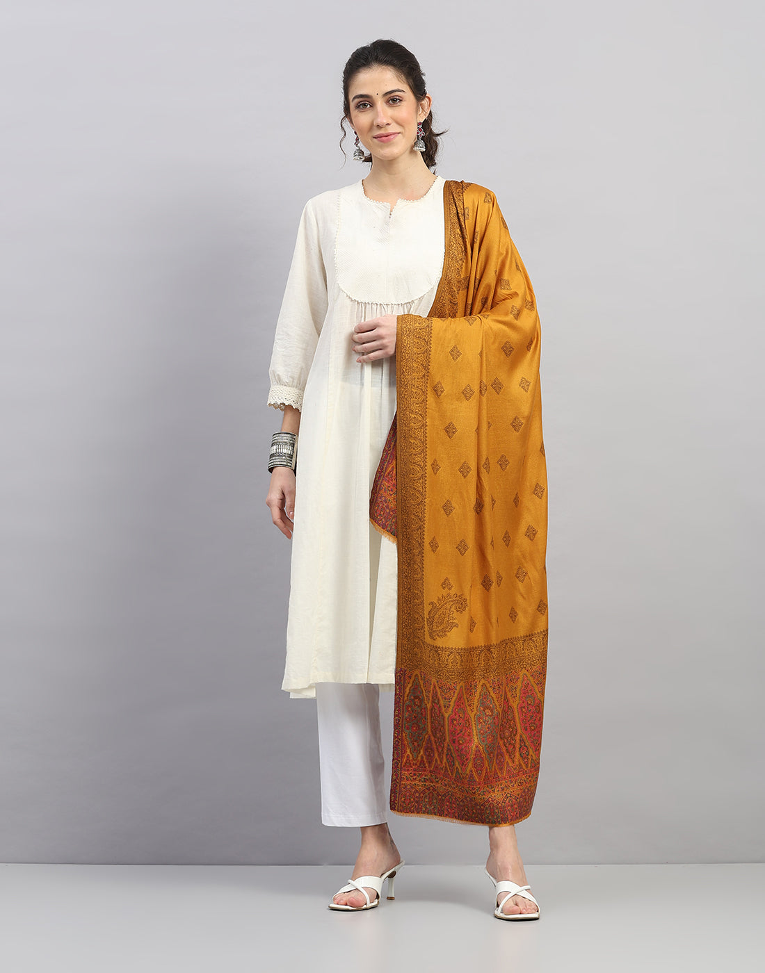 Women Multicolor Self Design   Stole