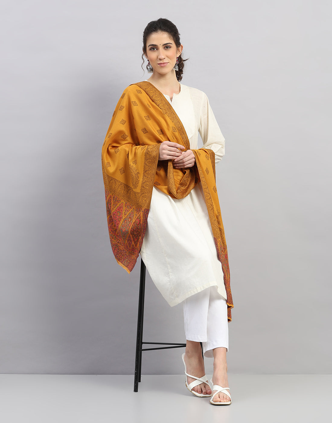Women Multicolor Self Design   Stole
