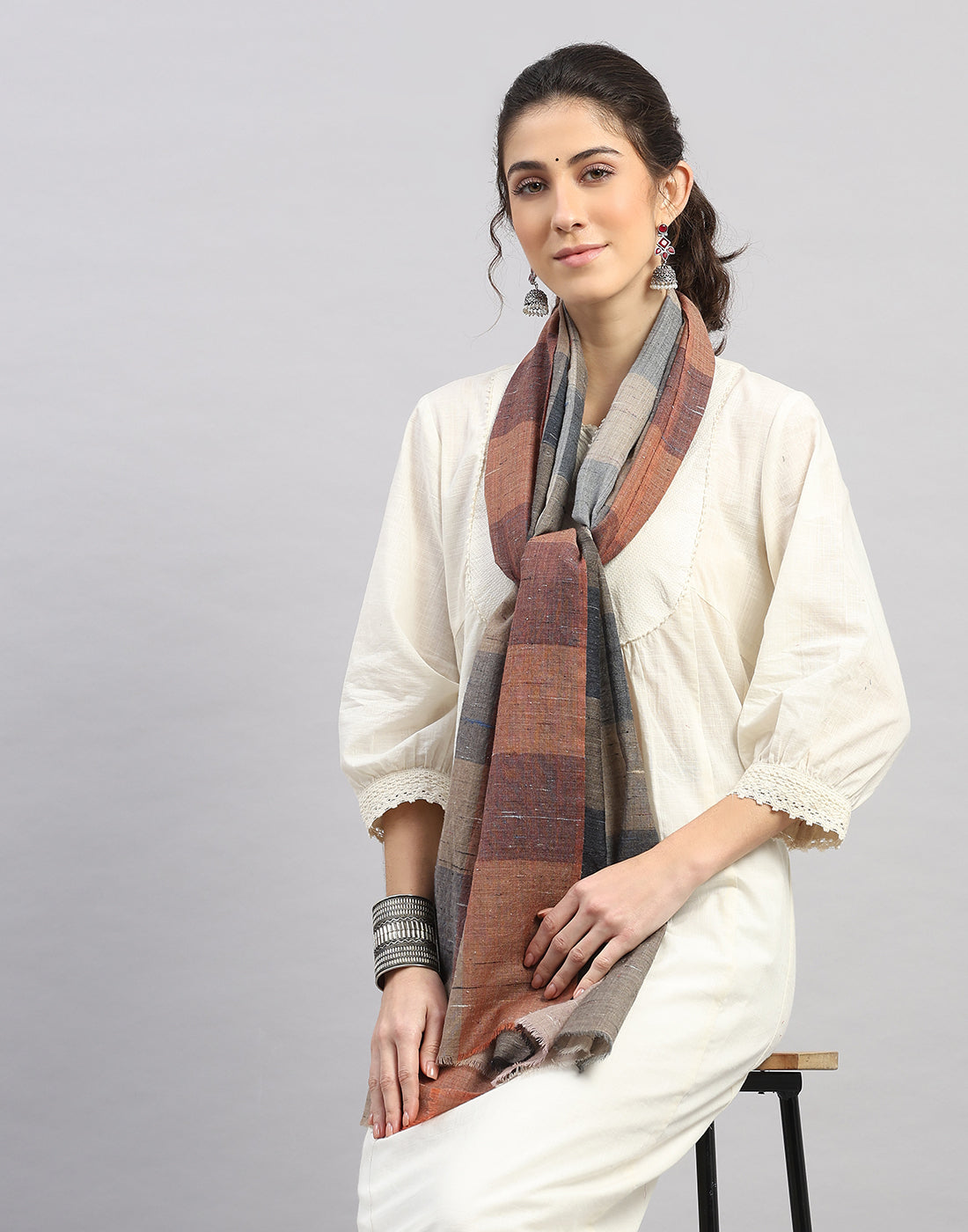 Women Multicolor Self Design   Stole
