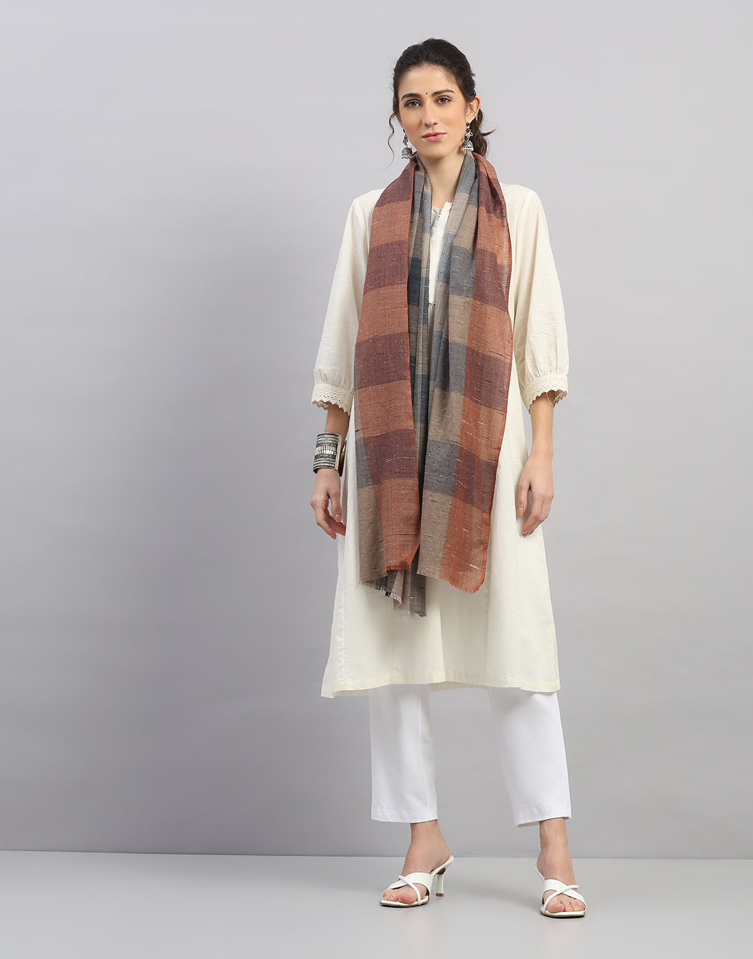 Women Multicolor Self Design   Stole