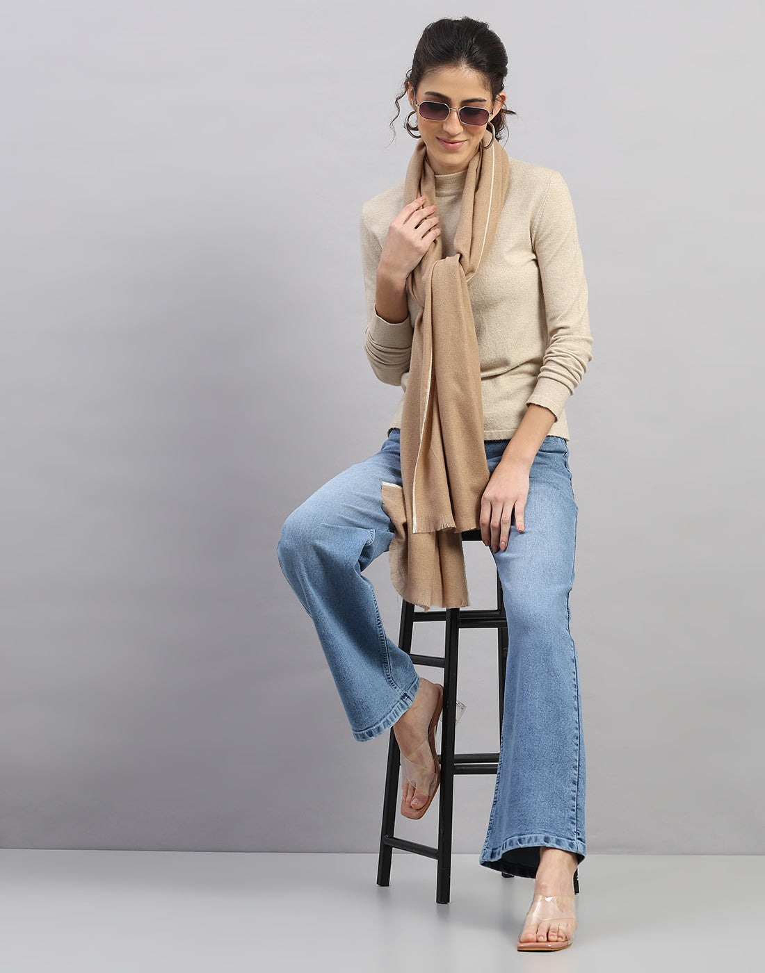 Women Multicolor Self Design   Stole