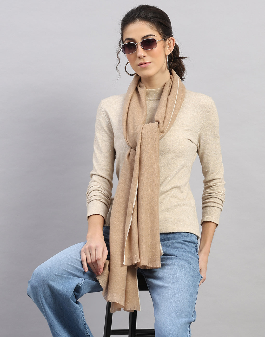 Women Multicolor Self Design   Stole