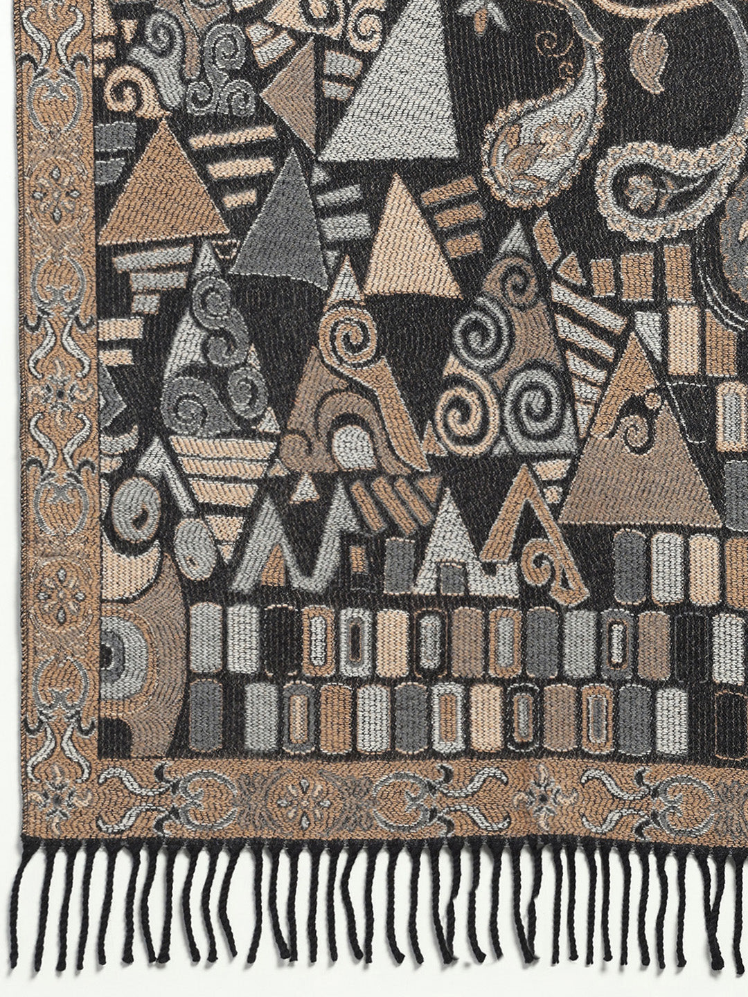 Women Multicolor Self Design Wool Stole