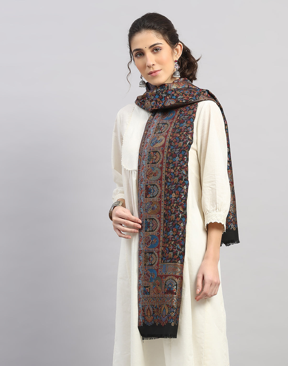 Women Multicolor Self Design   Stole