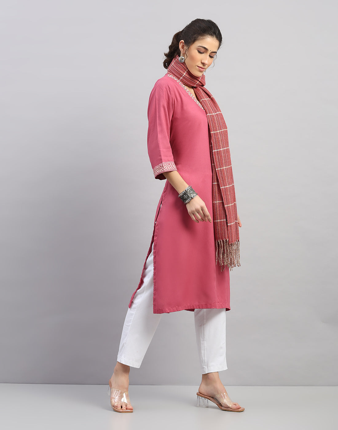 Women Multicolor Self Design   Stole