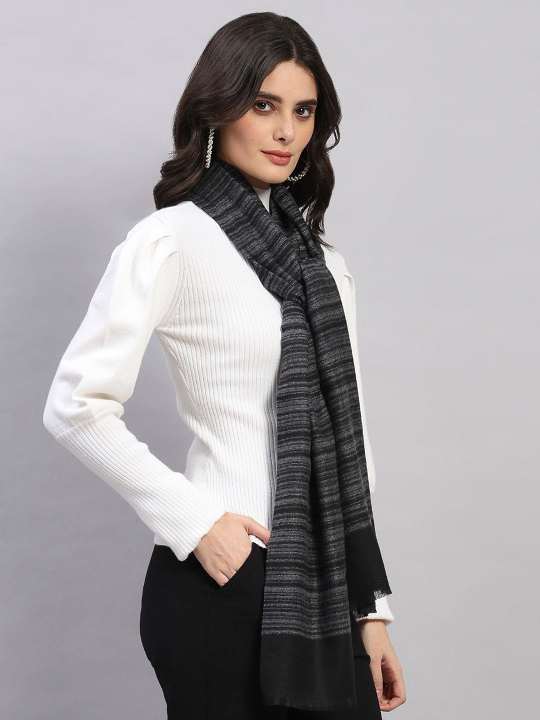 Women Multicolor Printed Wool Blend Stole
