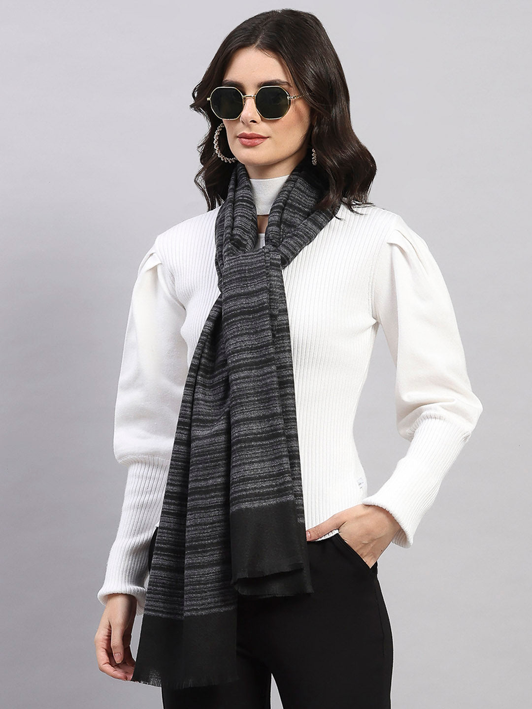 Women Multicolor Printed Wool Blend Stole
