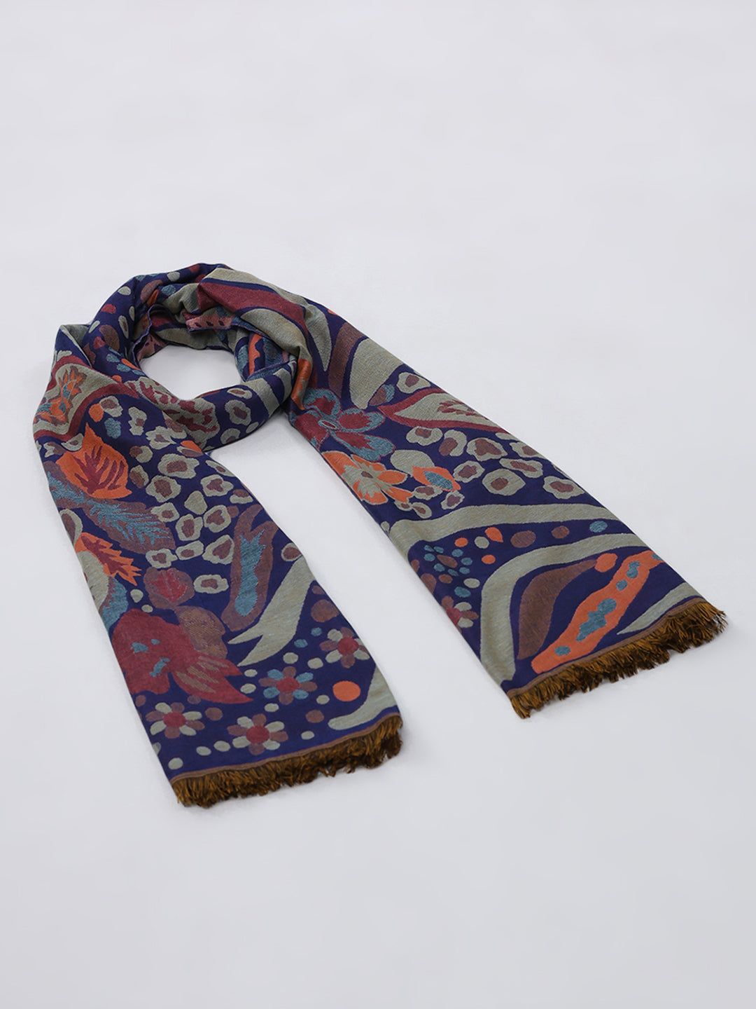 Women Multicolor Self Design Wool Blend Stole