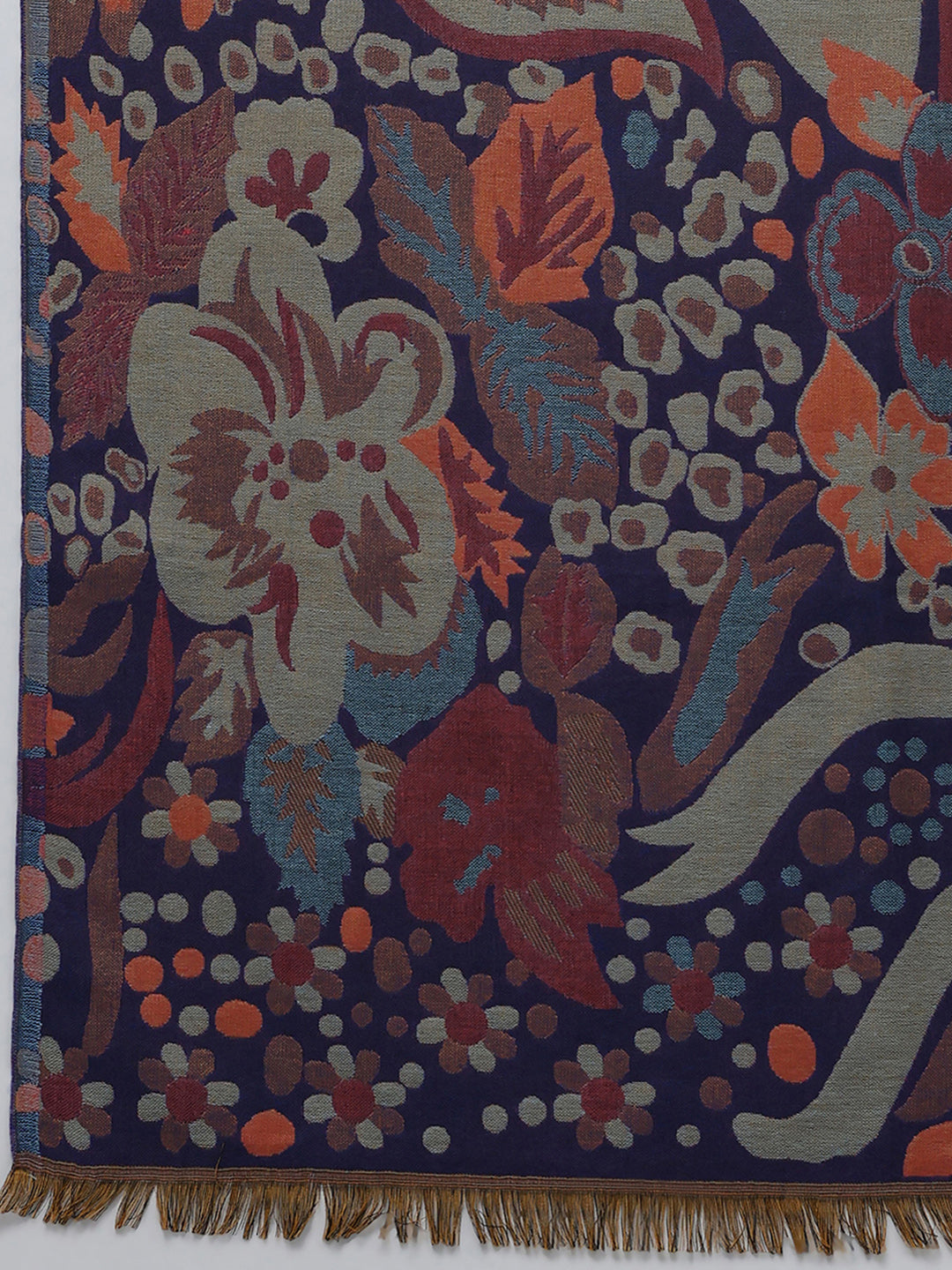 Women Multicolor Self Design Wool Blend Stole