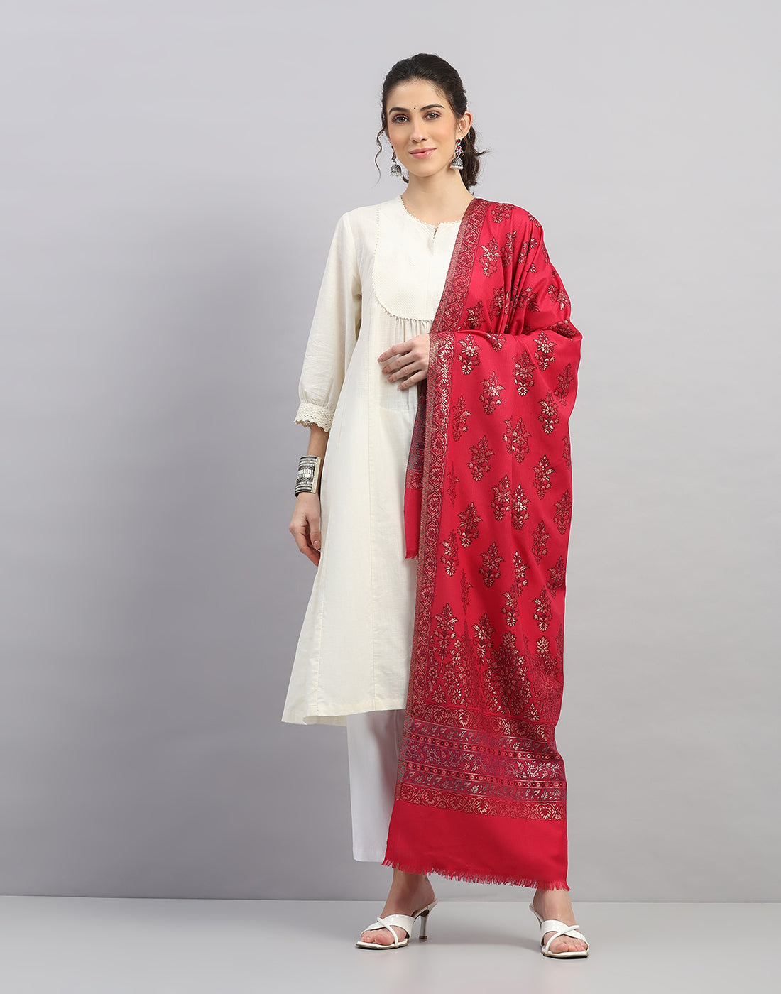 Women Multicolor Self Design   Stole