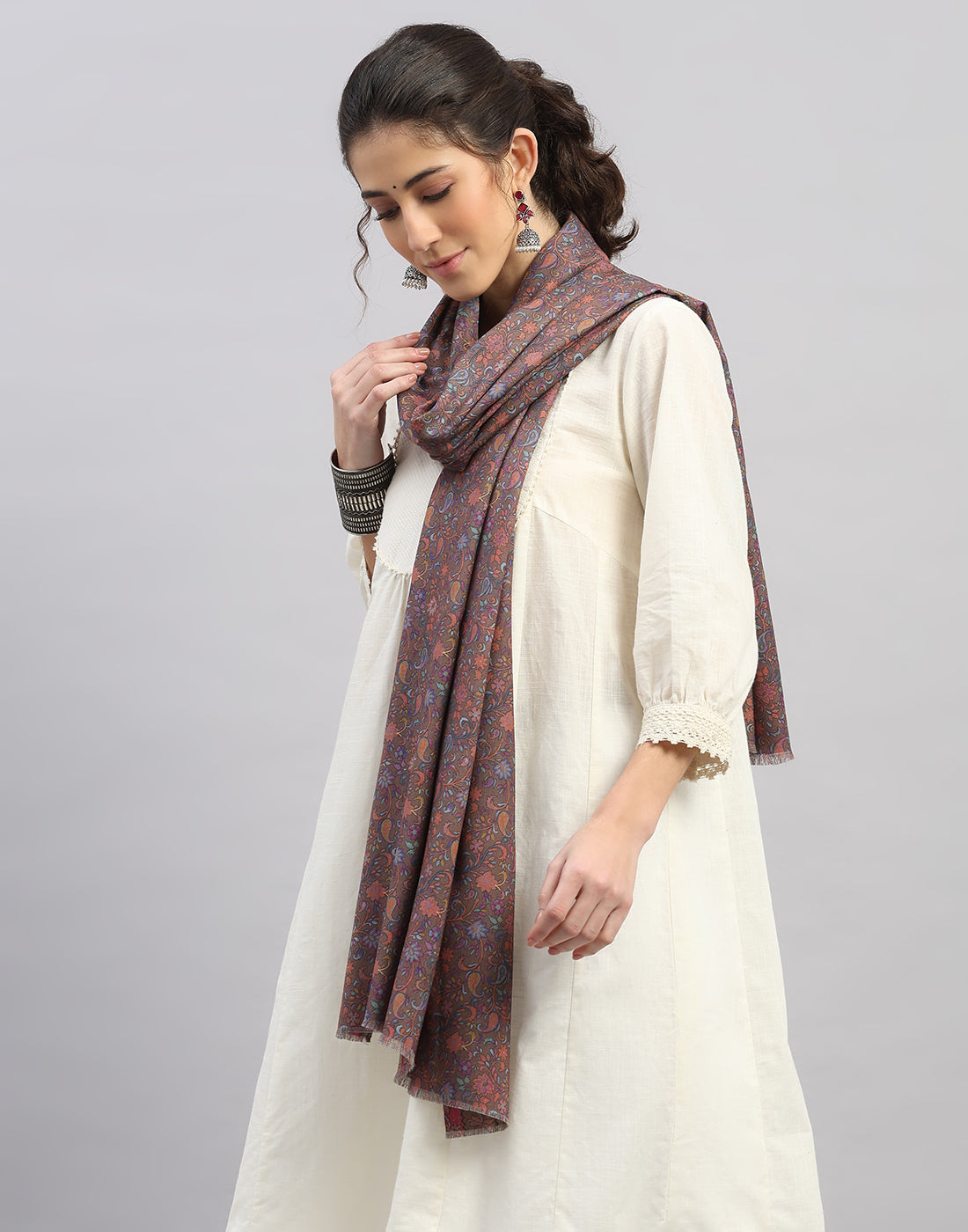 Women Multicolor Self Design   Stole