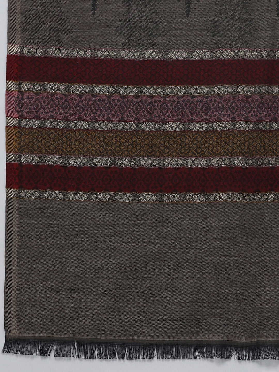 Women Multicolor Self Design Wool Blend Stole