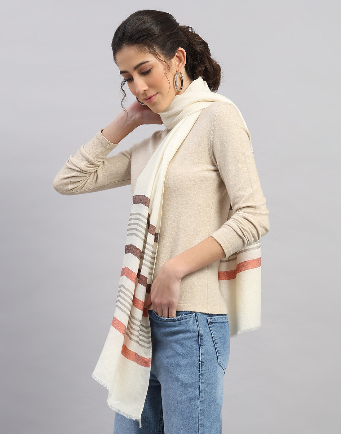 Women Multicolor Self Design   Stole