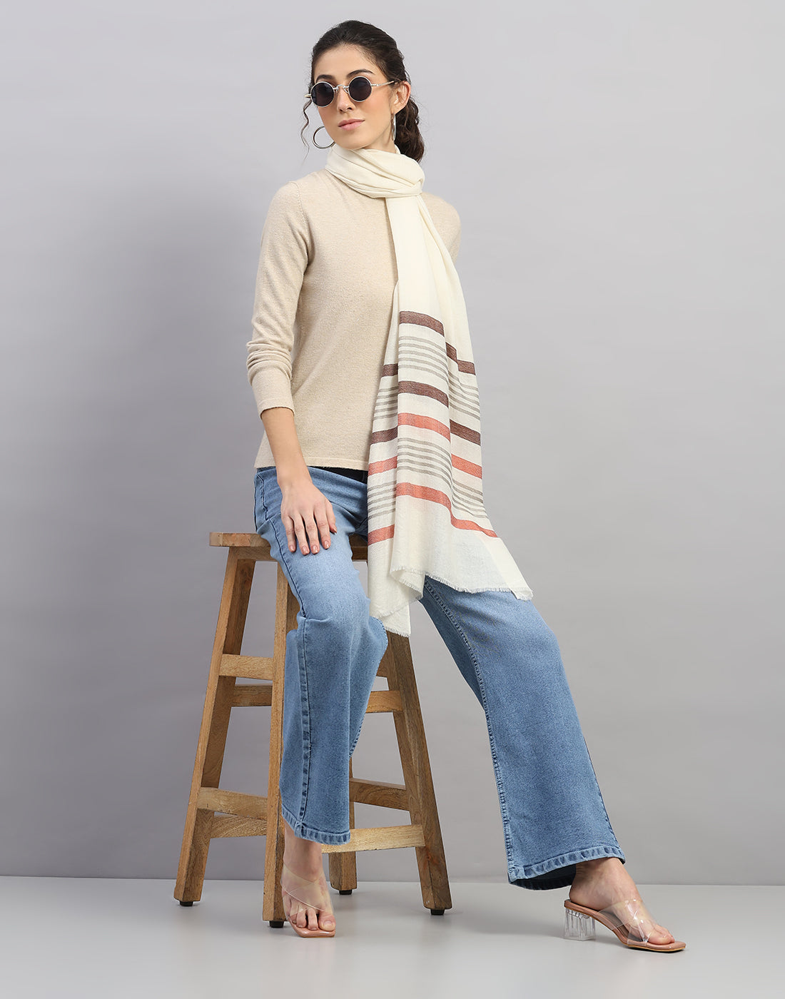 Women Multicolor Self Design Stole