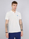 Rock.it Men Off White Solid Collar Half Sleeve T-Shirt
