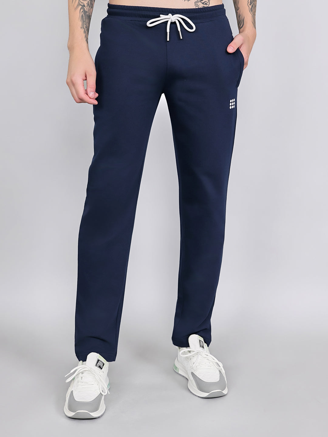 Rock.it Men Navy Blue Solid Smart Fit Lower