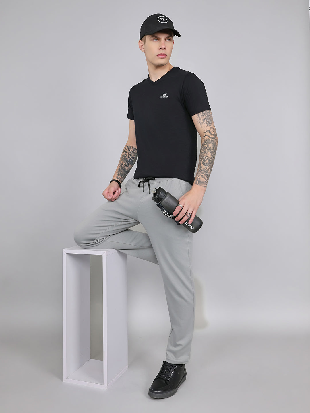 Rock.it Men Grey Solid Smart Fit Lower