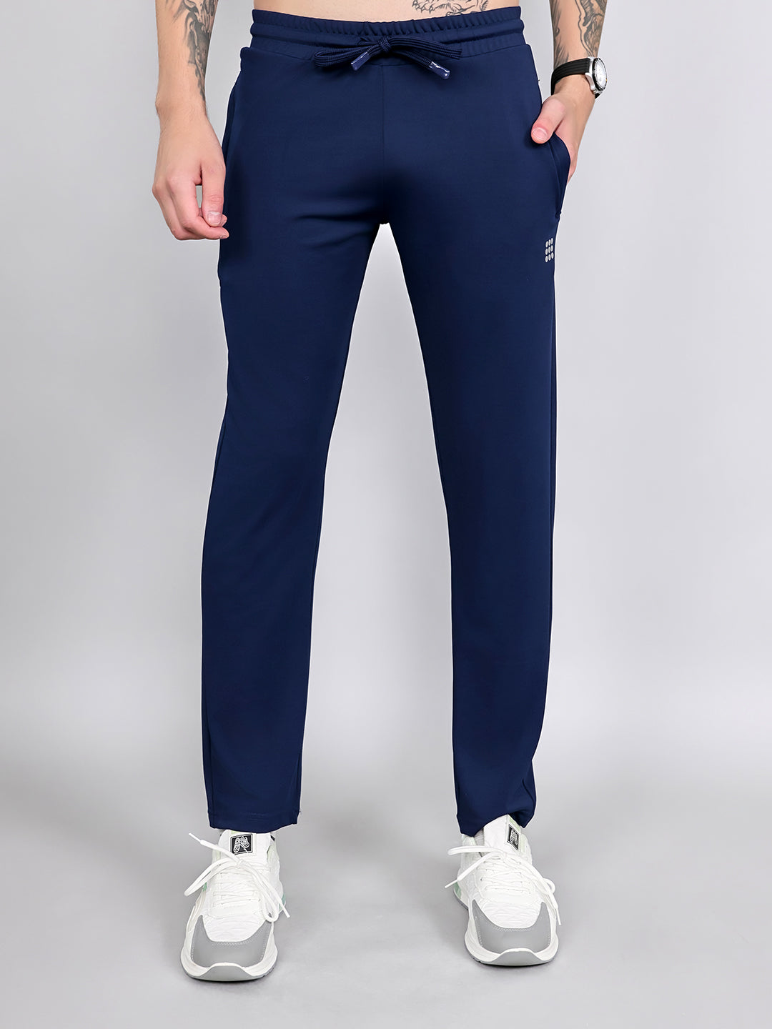 Rock.it Men Navy Blue Solid Smart Fit Lower